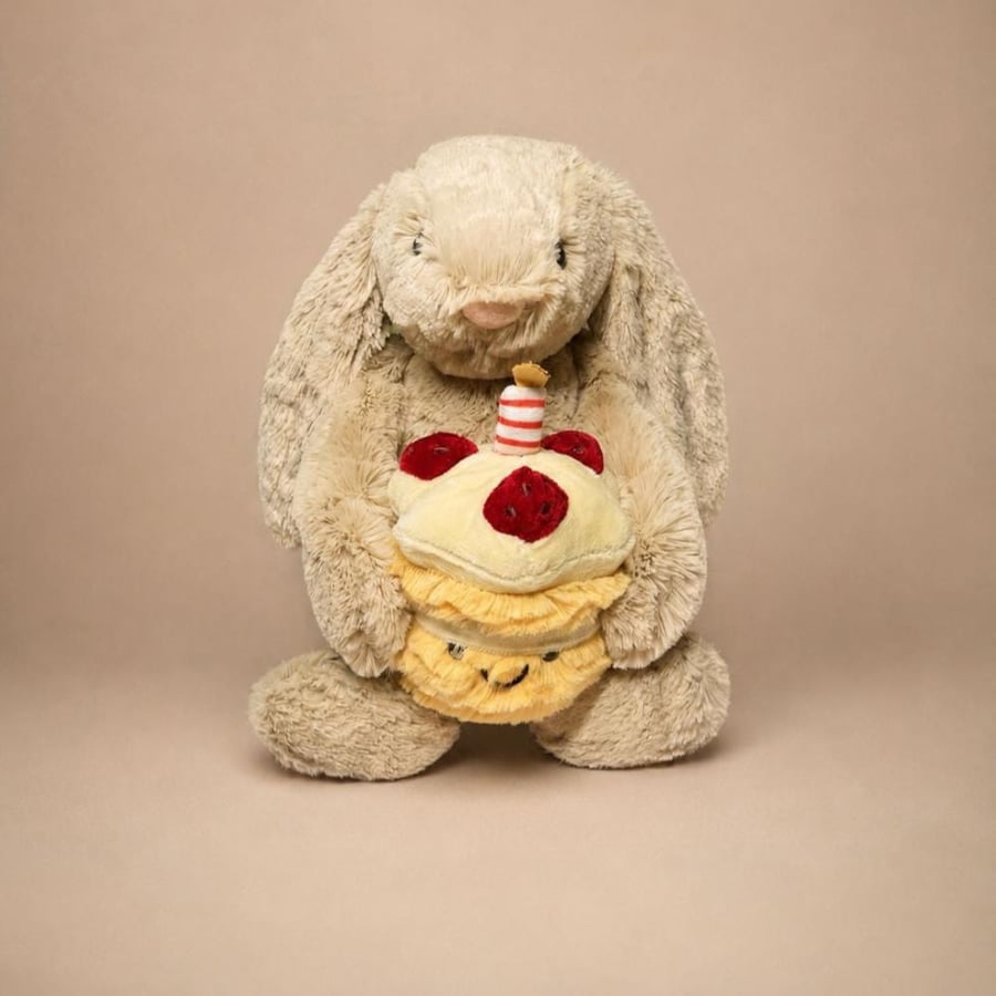 أرنب بيج باشفول "عيد الميلاد" (Bashful Beige Bunny Birthda')