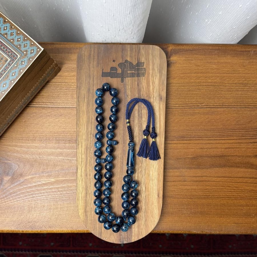 Blue mixed prayer beads