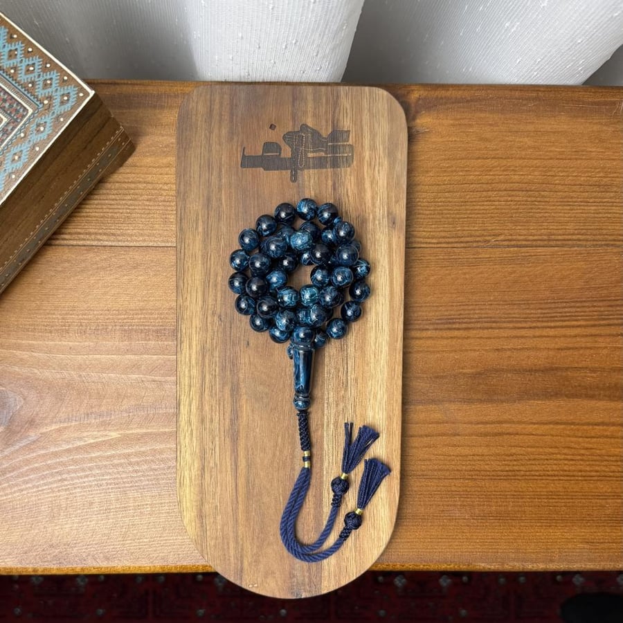 Blue mixed prayer beads