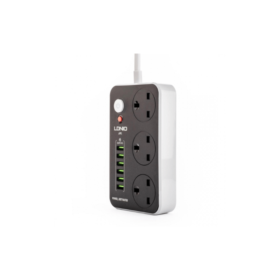 توصيلة لدنيو – 3 مقابس + 6 منافذ USB | قوة 2500 واط "اختر الطول"