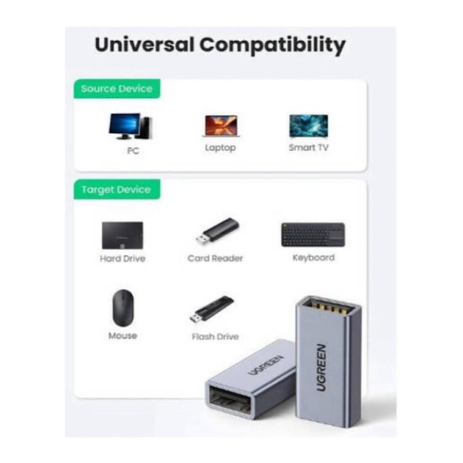 محول يوجرين USB-A أنثى إلى أنثى