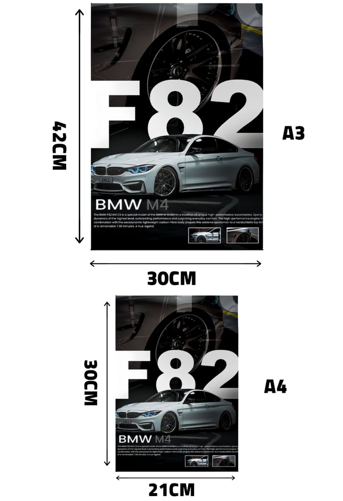 BMW M4 F82 White Poster