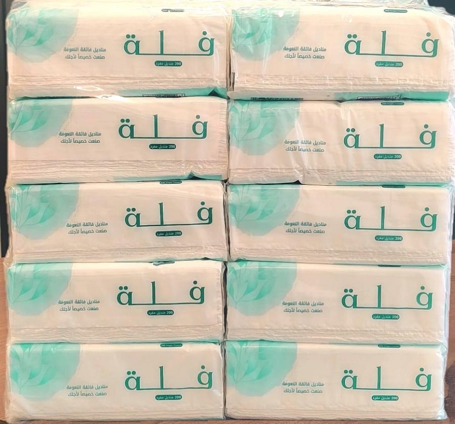 مناديل سحب فلة 200 منديل منقوش – 50 عبوة
