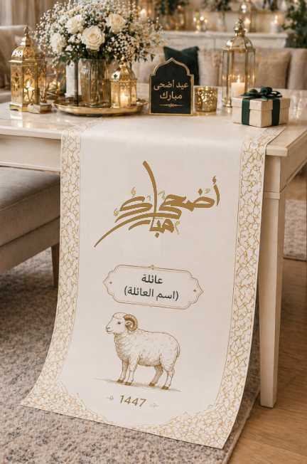 بنر طاولة عيد الأضحى