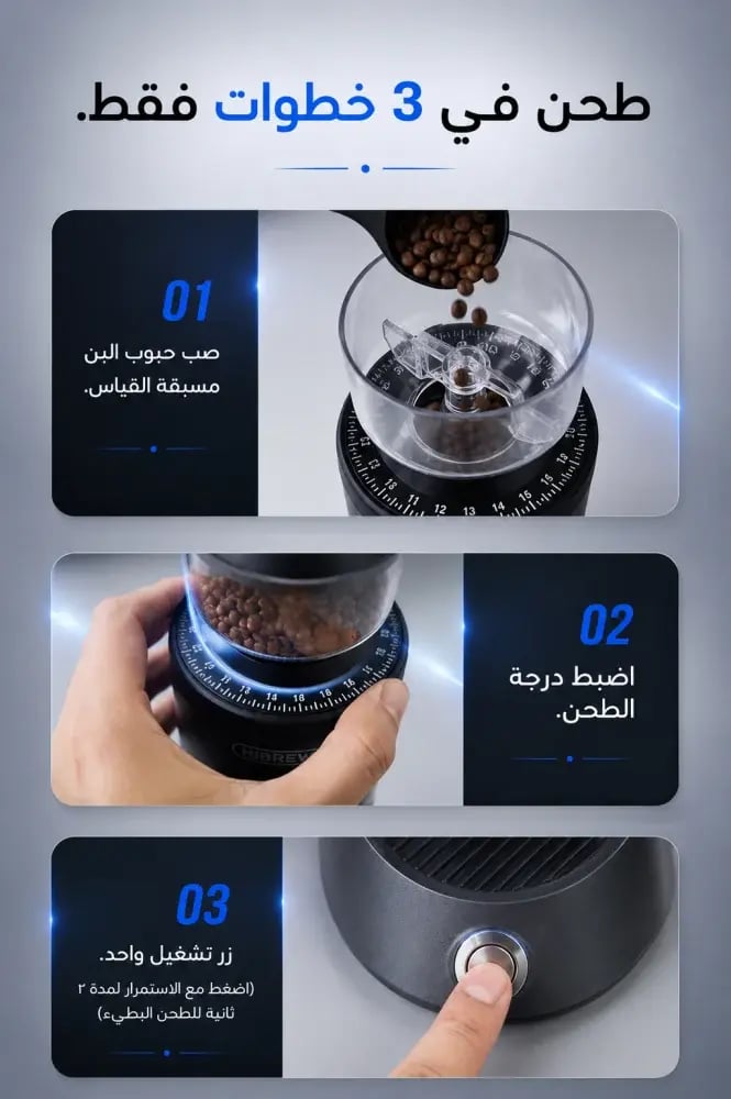 مطحنة قهوة كهربائية DR0012 - سبيشالتي تولز