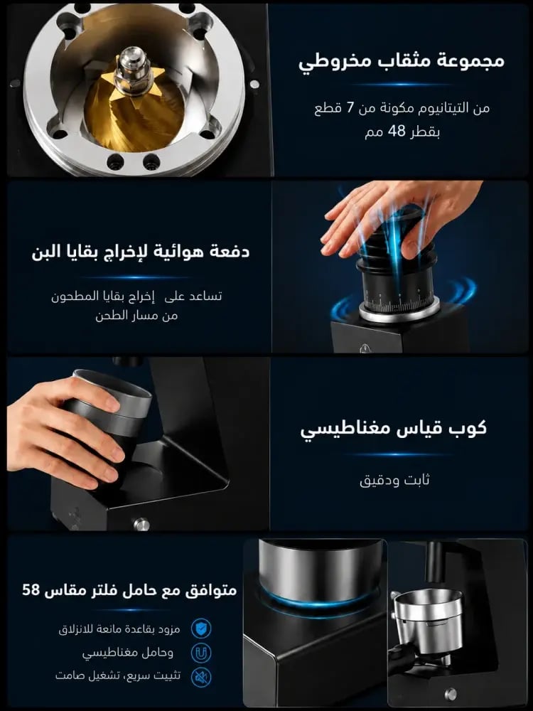 مطحنة قهوة كهربائية DR0014 - سبيشالتي تولز اسود