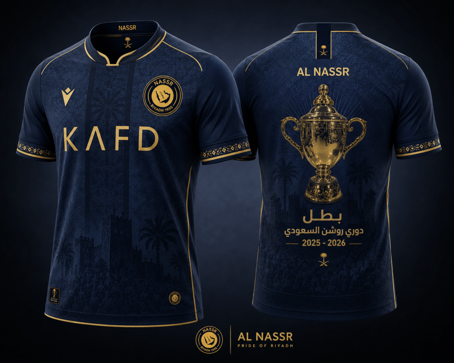 قميص نادي النصر إصدار بطل دوري روشن السعودي 2026-2025