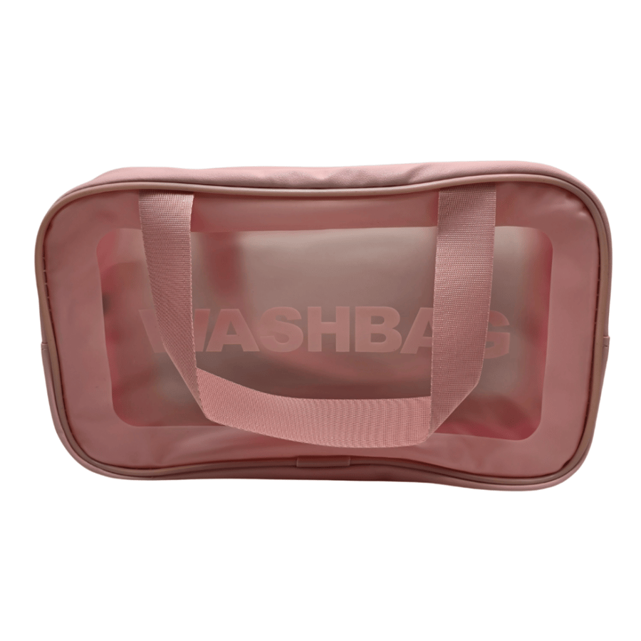 شنطة مكياج كبيرة مقاومة للماء من صالون سيستم - زهري (washbag)