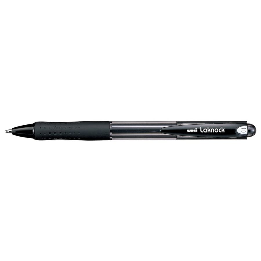 UNIBALL Laknock Press Ballpoint Black Pens - 1.0 mm Tip - 12 Pack