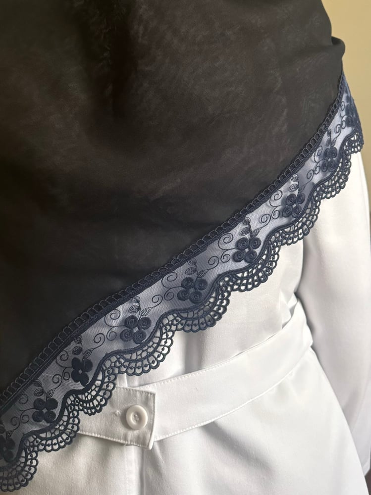 Navy lace voile