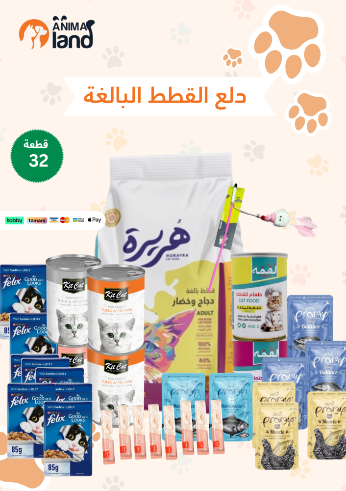 بكج دلع القطط البالغة 32قطعة