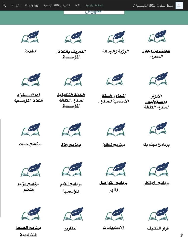 ملف سفيرة الثقافة المؤسسية إلكتروني بقوقل سايت