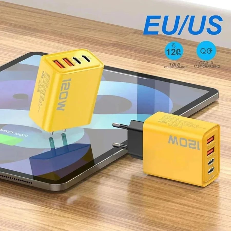 Fast wall charger with 4 USB ports