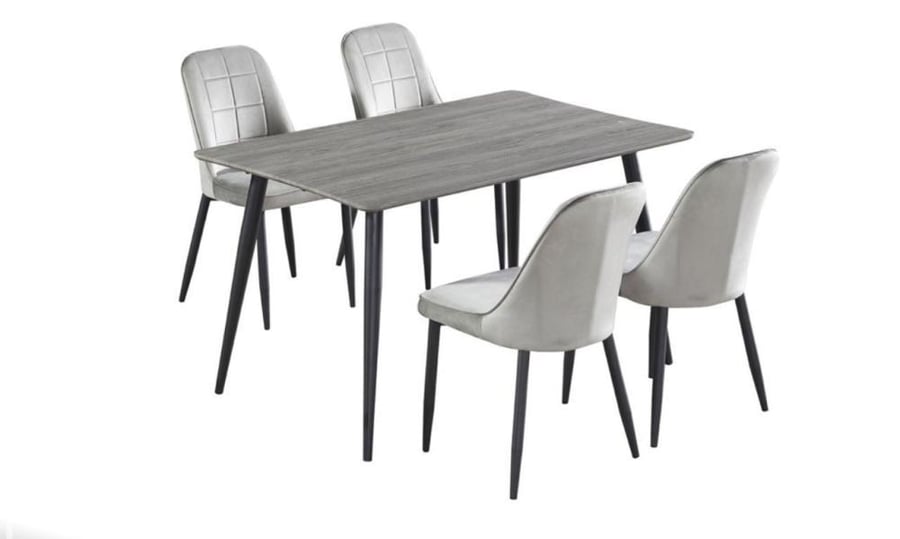 Dining table 4 chairs wood surface