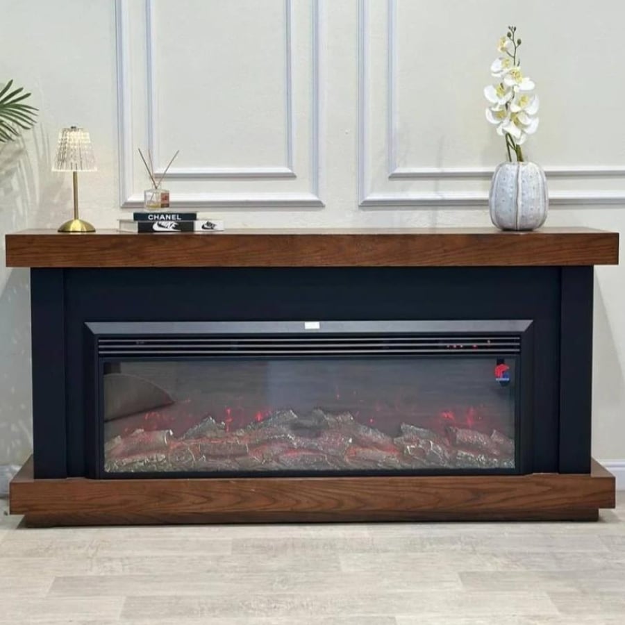 Brown decorative heater with black