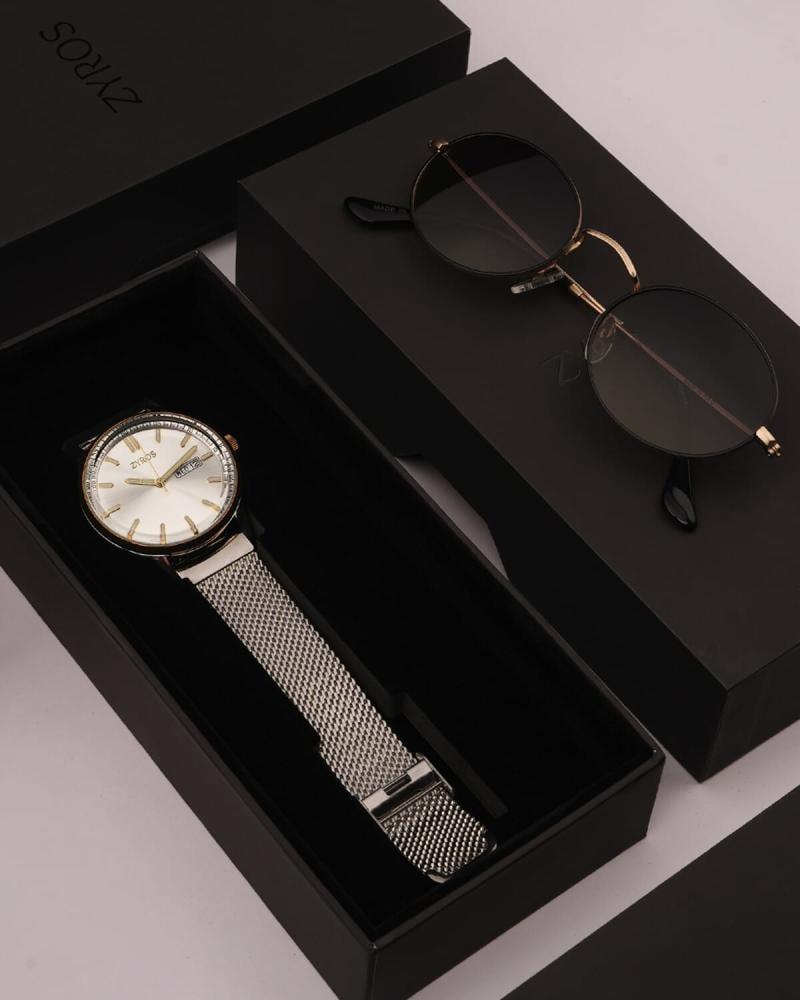 Zairos men's set with watch and glasses