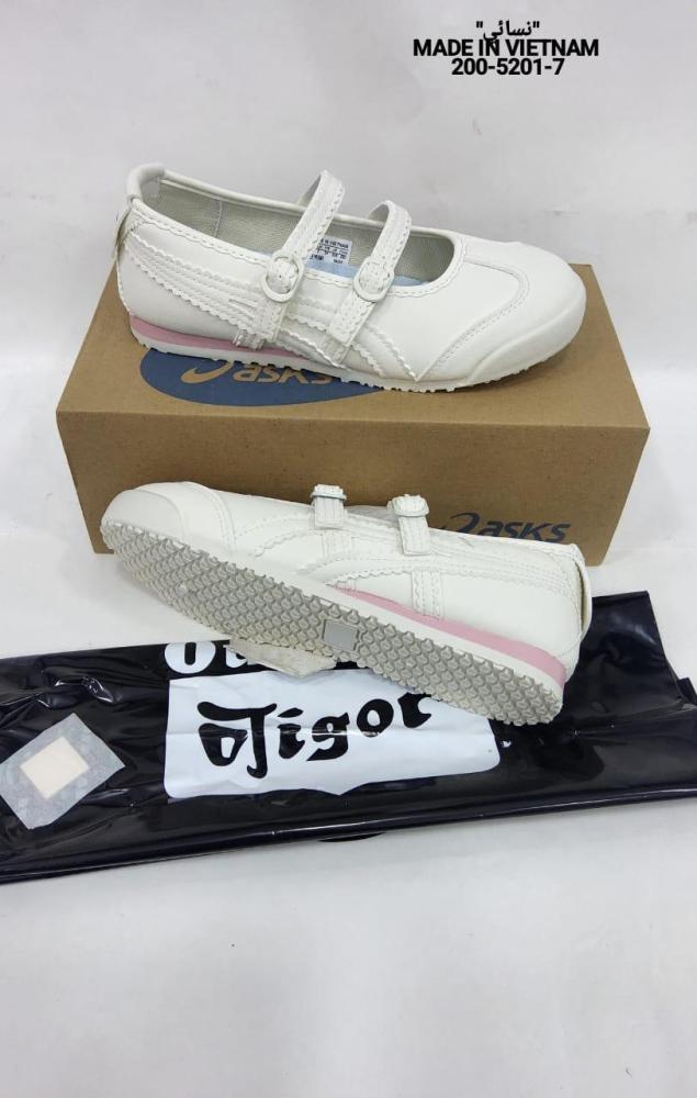 حذاء نسائي Onitsuka Tigor Mary Jane Style – أبيض × وردي فاتح