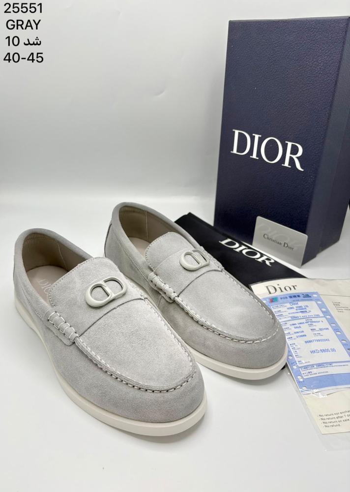 Men's Dior loafers shoes with velvety texture
