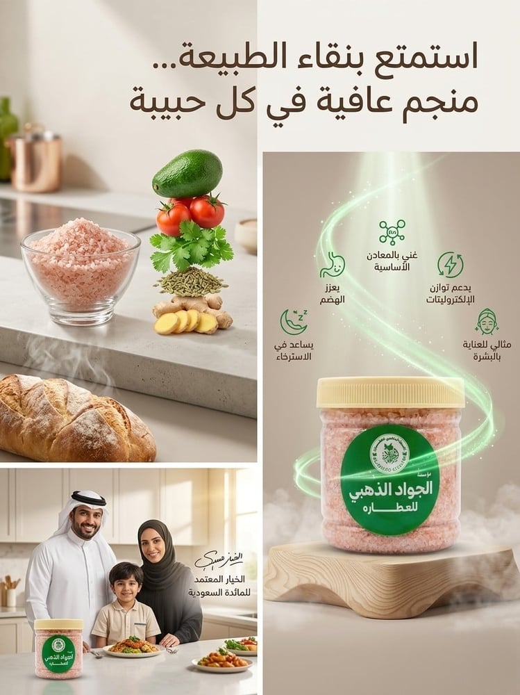 ملح الهملايا الوردي الفاخر من الجواد الذهبي (200 جرام) - أمازون السعودية