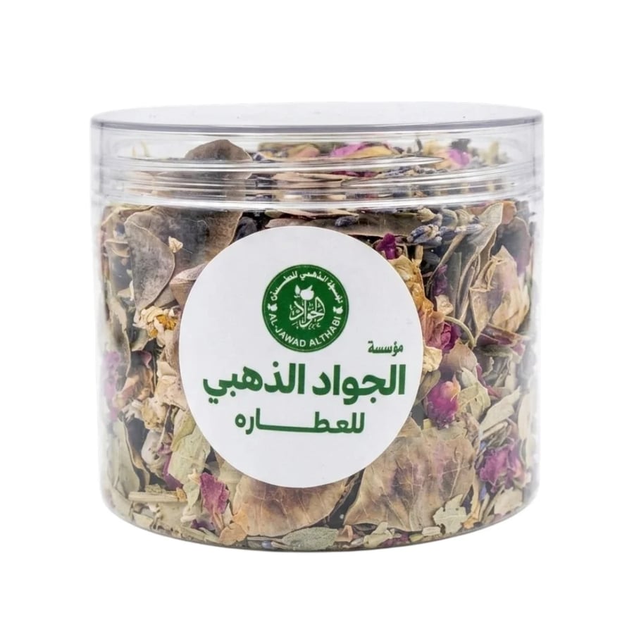خلطة الجواد الذهبي لأعشاب راحة الصدر والحنجرة (100 جرام) – مهدئ طبيعي للسعال ومنظف لمجاري التنفس – مزيج أعشاب طبيعي وتقليدي 100%