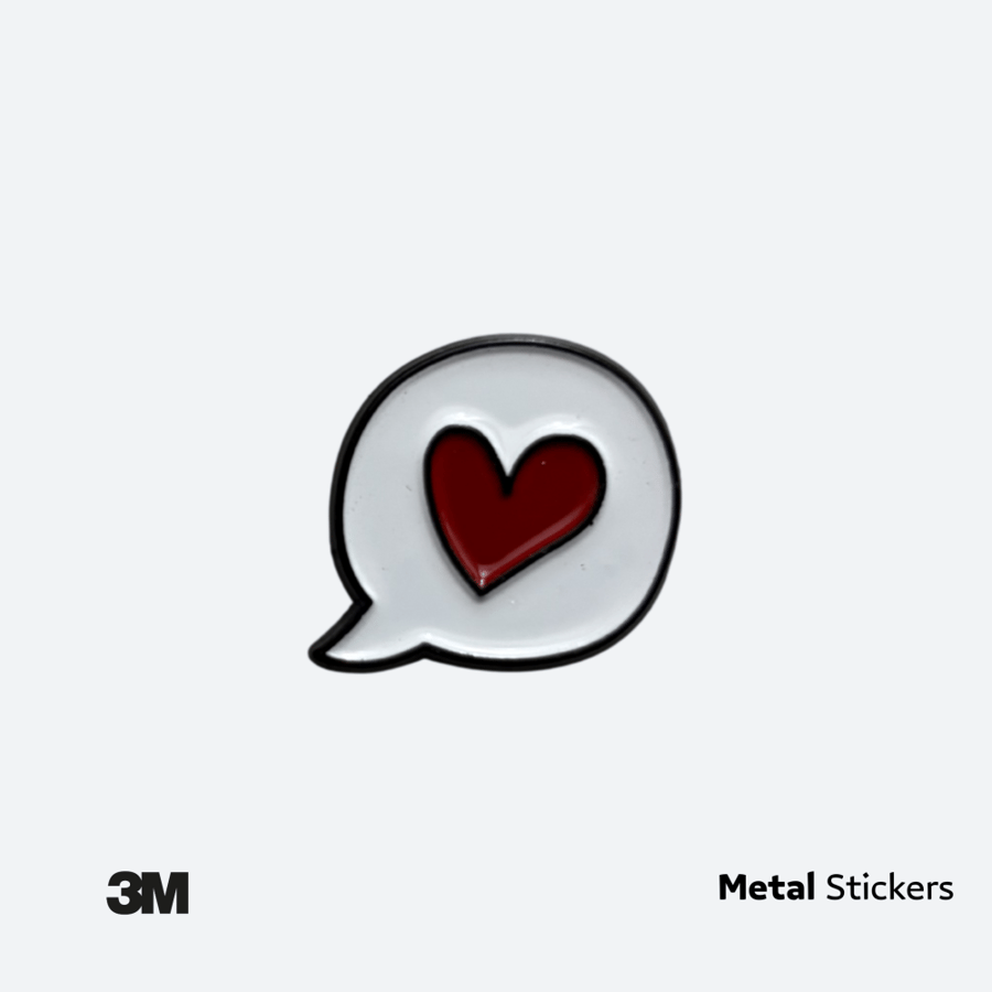 ملصق معدني فقاعة تفكير قلب | Metal Sticker Heart Thought