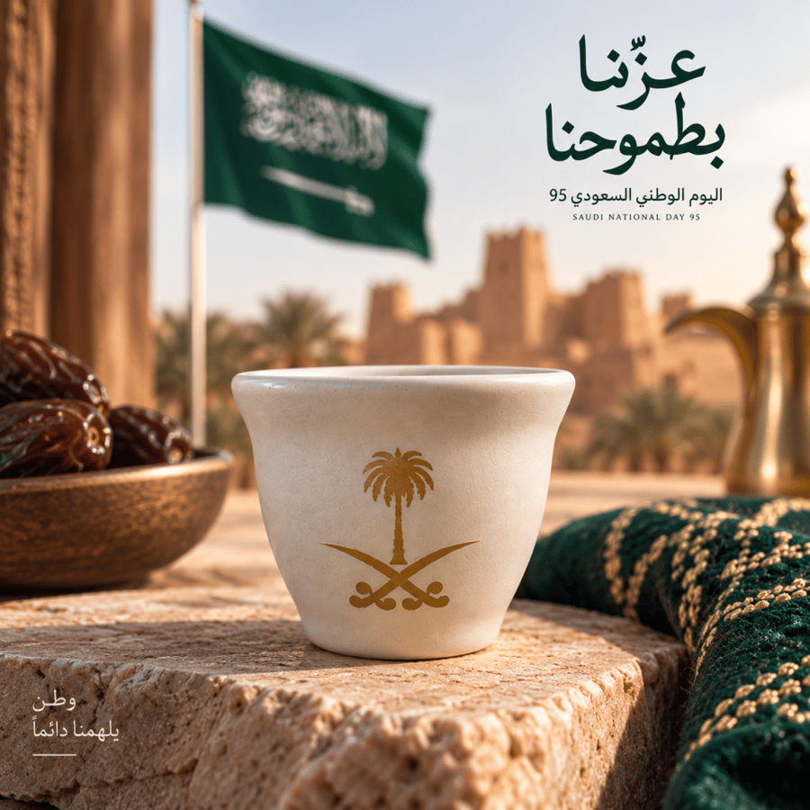 كوب اليوم الوطني خزفي فاخر