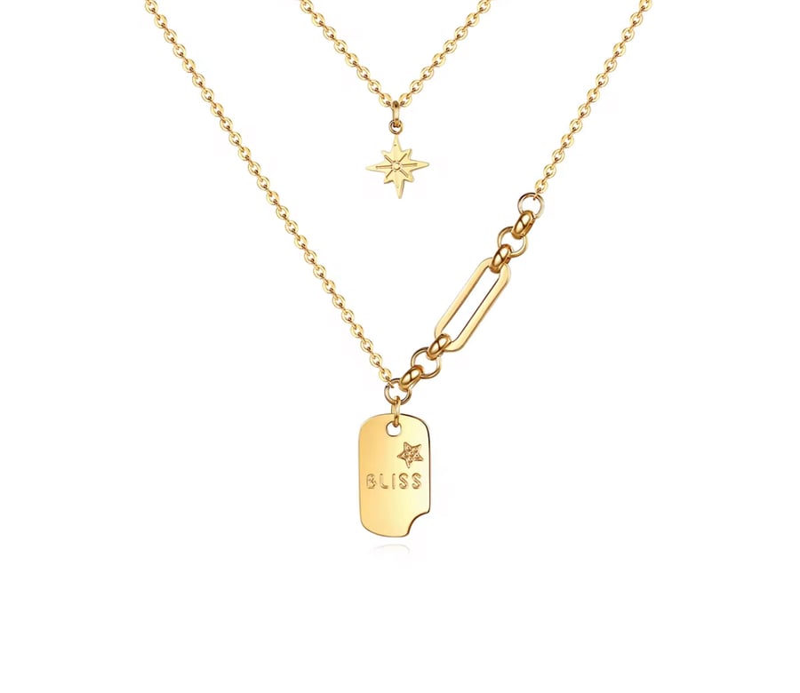 سلسال أنيق مطلي بذهب عيار 18     Gold Plated Stainless Steel