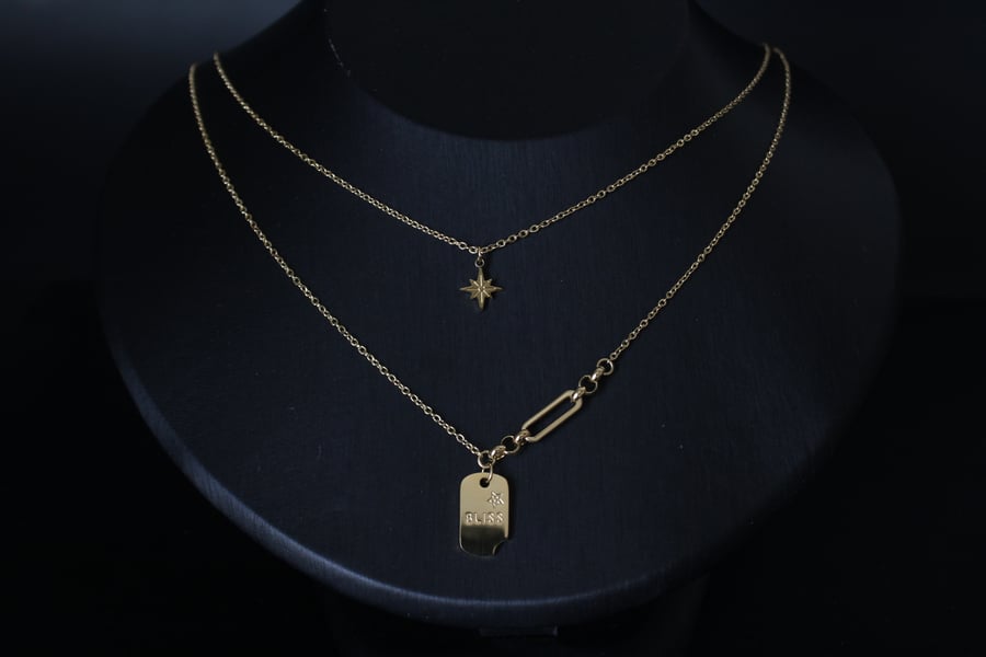 سلسال أنيق مطلي بذهب عيار 18     Gold Plated Stainless Steel
