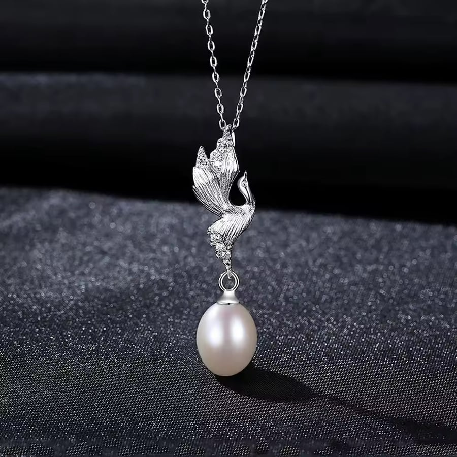 Natural freshwater pearl necklace - 925 silver