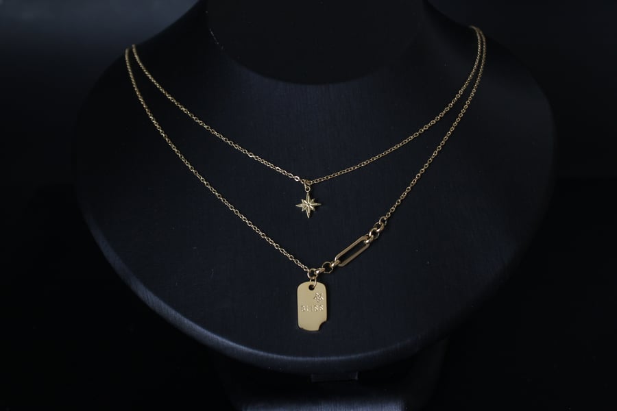 سلسال أنيق مطلي بذهب عيار 18     Gold Plated Stainless Steel