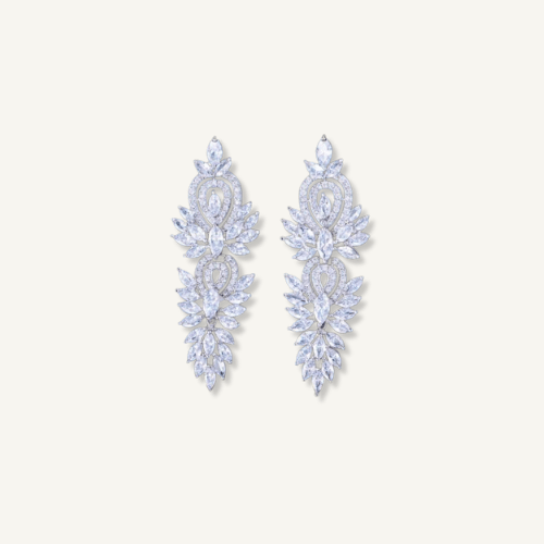 Rhodium-plated zircon ring