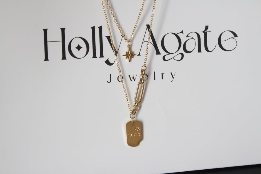سلسال أنيق مطلي بذهب عيار 18     Gold Plated Stainless Steel
