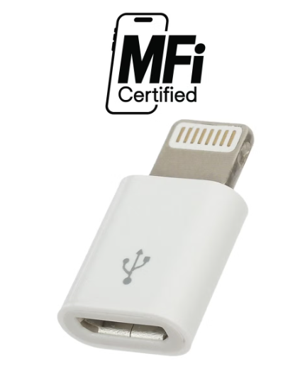 موصل Lightning لمزامنة البيانات Micro USB OEM باللون الأبيض