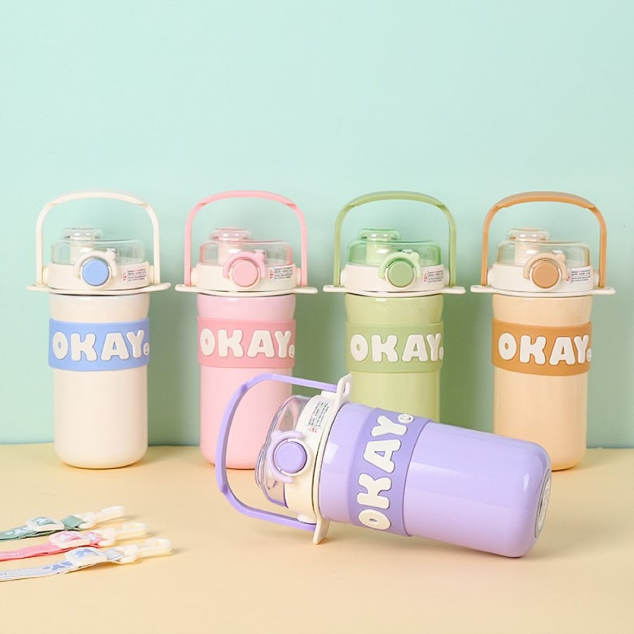 Water bottle Okay in several colors, with a gift (banana holder)
