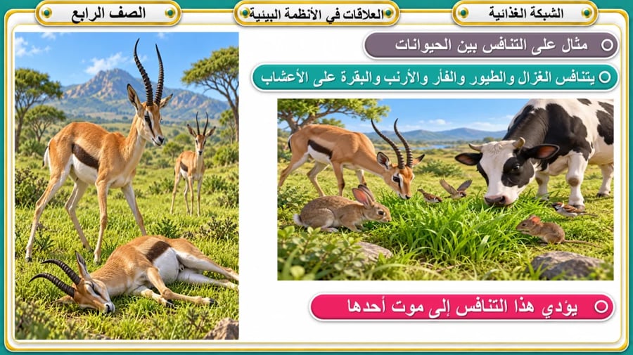 العلاقات في الانظمة البيئية - الصف الرابع