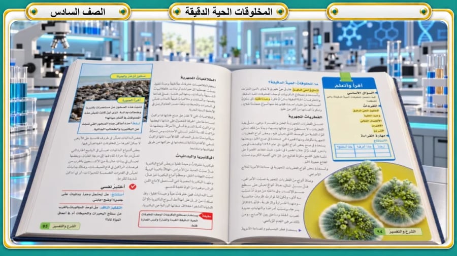 عمليات الحياة في المخلوقات الدقيقة  الصف السادس