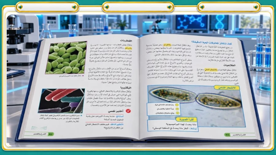 عمليات الحياة في المخلوقات الدقيقة  الصف السادس