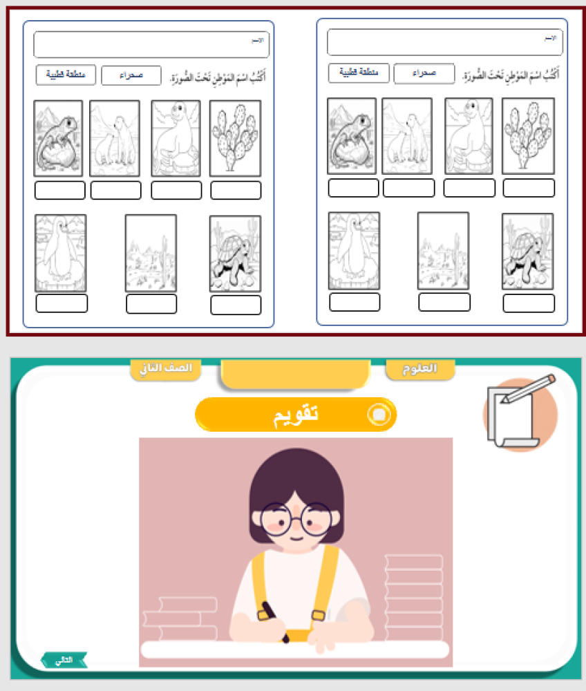علوم الصف الثاني الوحدة الثانية   الفصل الرابع  أنواع المواطن الدرس الأول   الصحاري الحارة الباردة