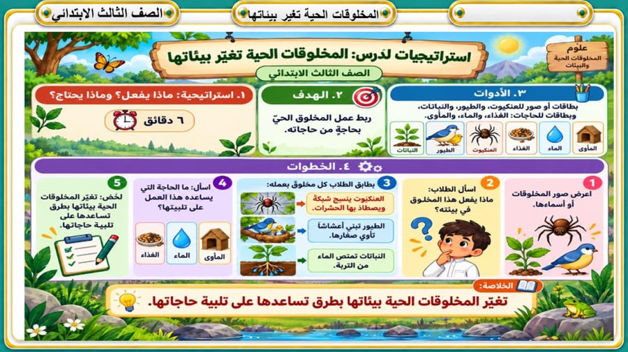 المخلوقات الحية تغير بيئاتها علوم ثالث