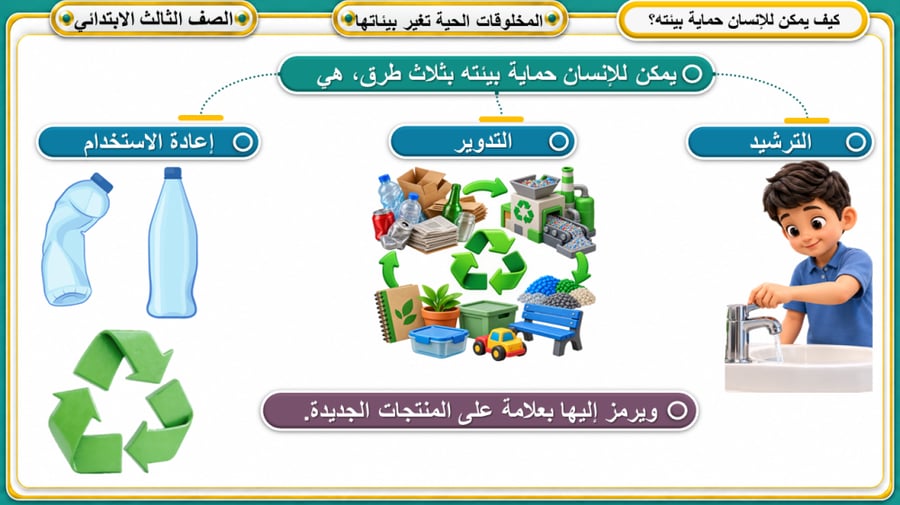 المخلوقات الحية تغير بيئاتها علوم ثالث