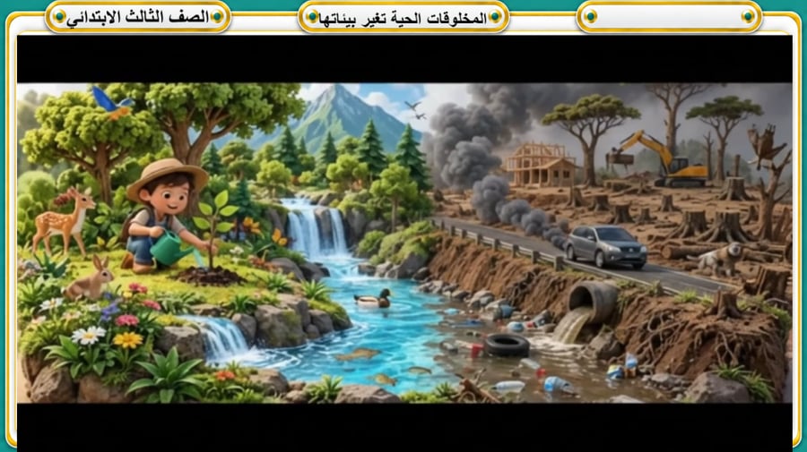 المخلوقات الحية تغير بيئاتها علوم ثالث