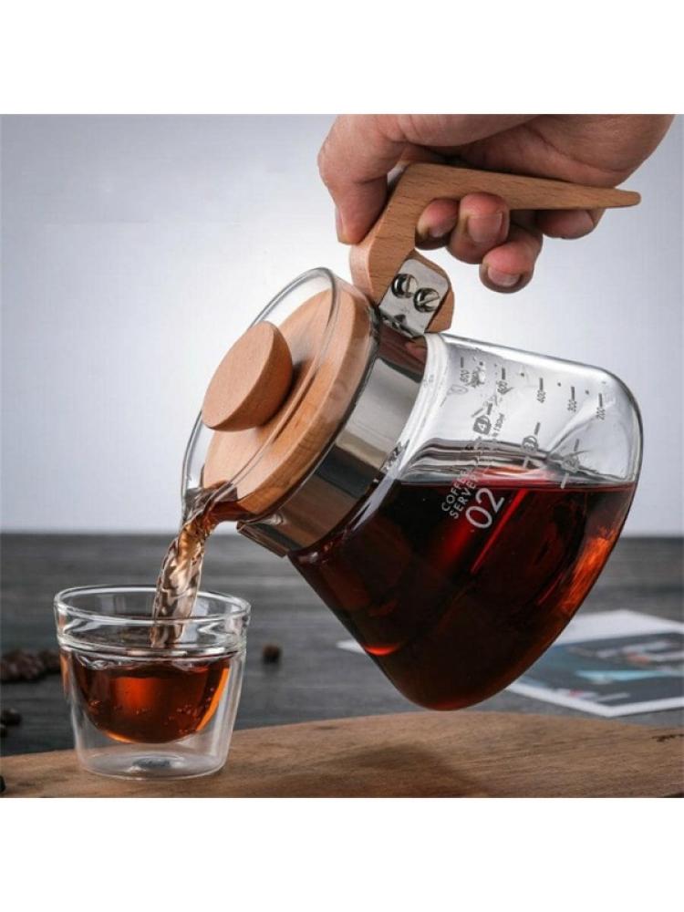 Elegant wooden-handled glass server 600 ml 02