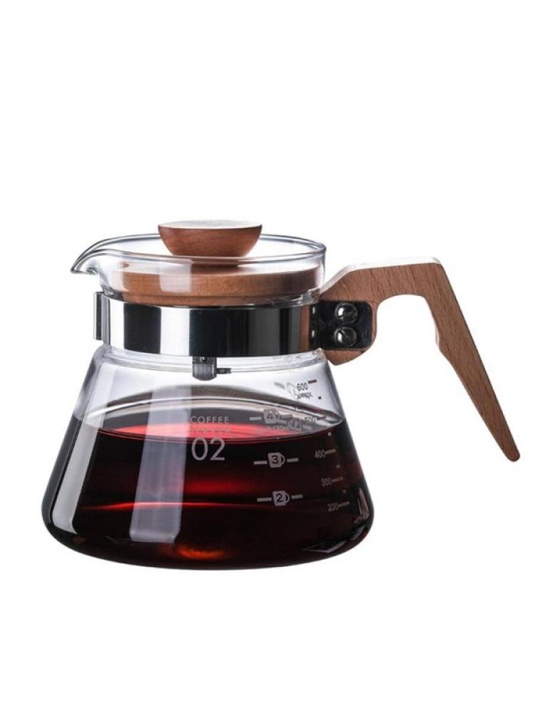 Elegant wooden-handled glass server 600 ml 02