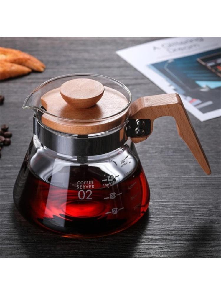 Elegant wooden-handled glass server 600 ml 02