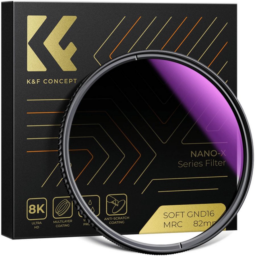 K&F Concept 77MM Nano-X Soft Graduated ND8 Filter, HD, Waterproof, Anti Scratch, Blue Coated