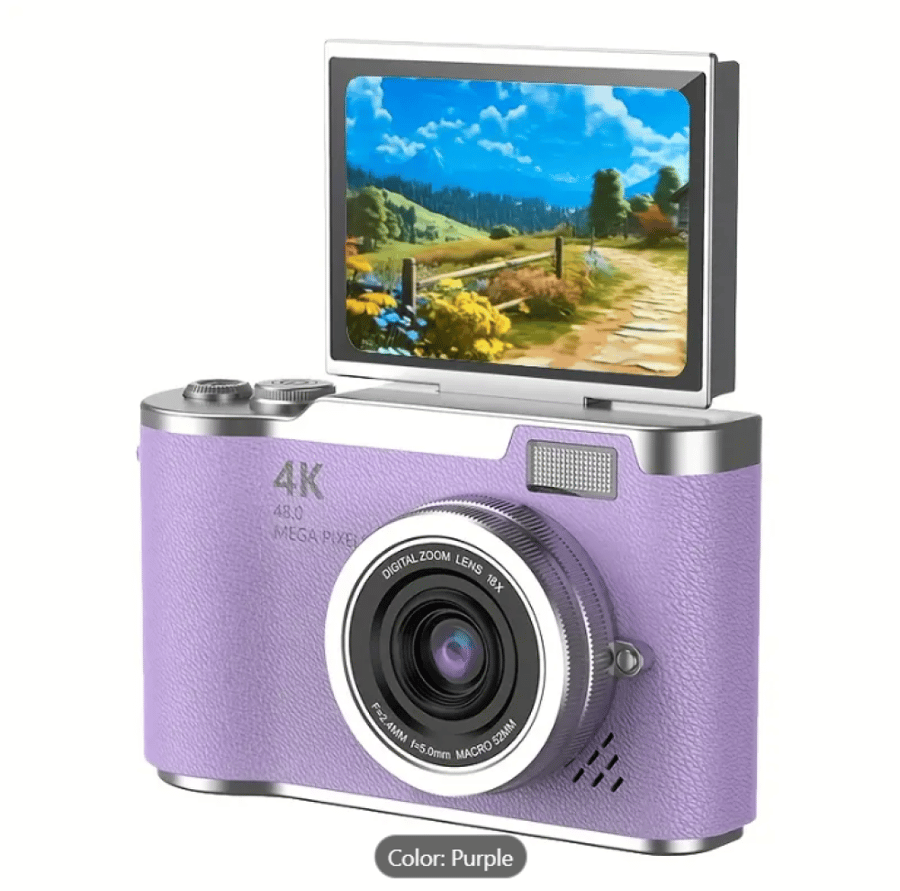 Compact 4K Ultra HD Digital Camera for Students - Versatile(Purple Color)