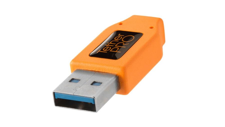 TetherPro USB 3.0 male to Micro-B, 15, Hi-Visibility Orange