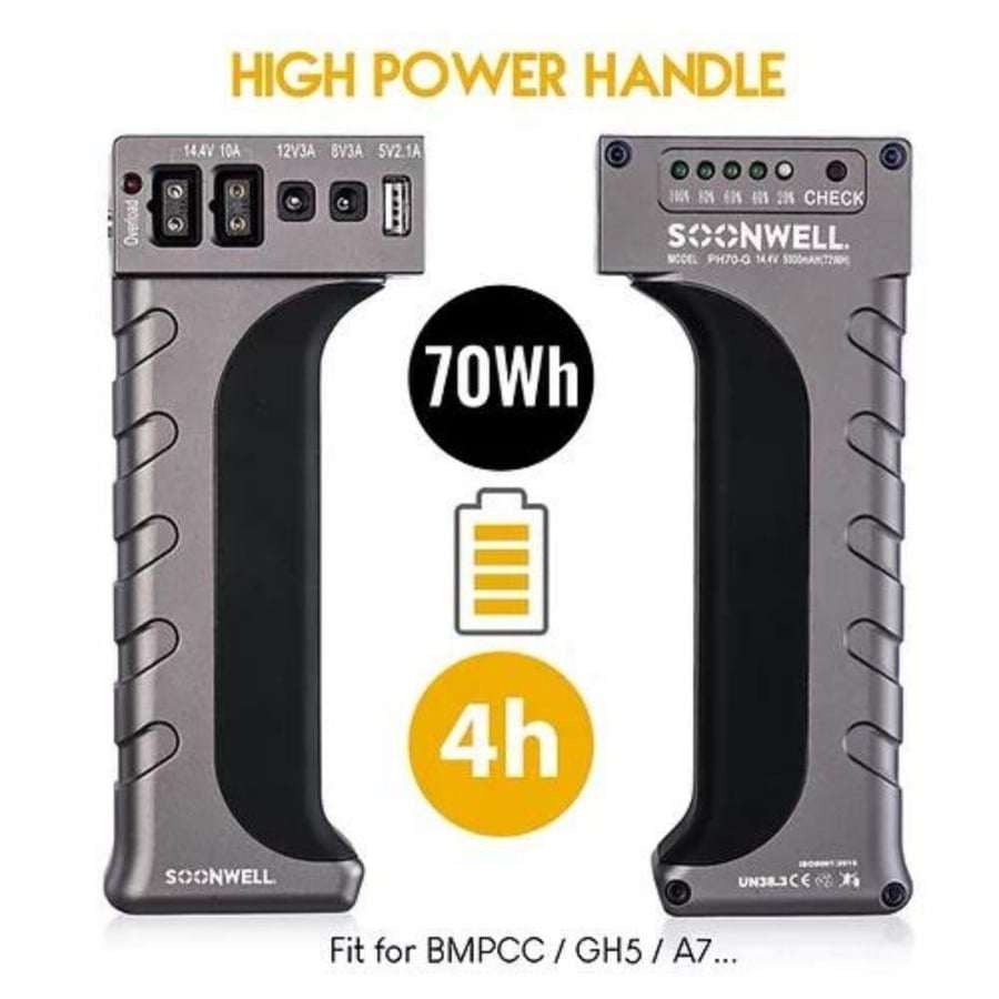 Soonwell PH70 Battery Power Handle for DSLR Camera and Rig Kit