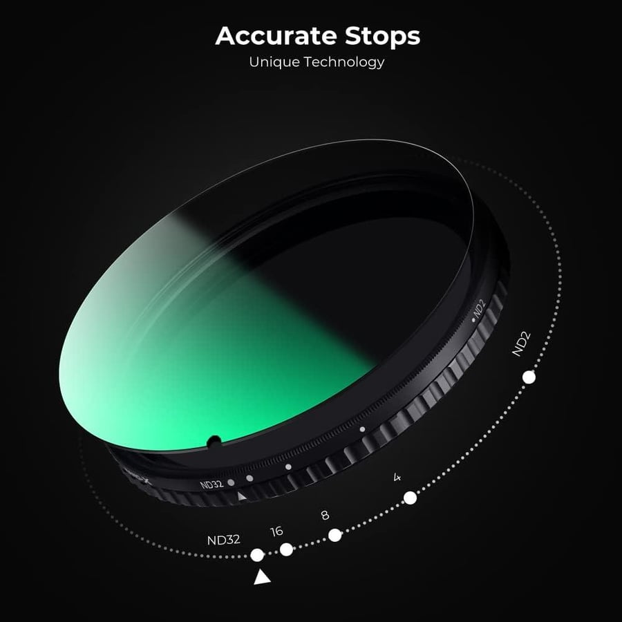 K&F Concept 72MM XV38 Nano-X Variable/Fader ND Filter, ND2~ND32, W/O Black Cross