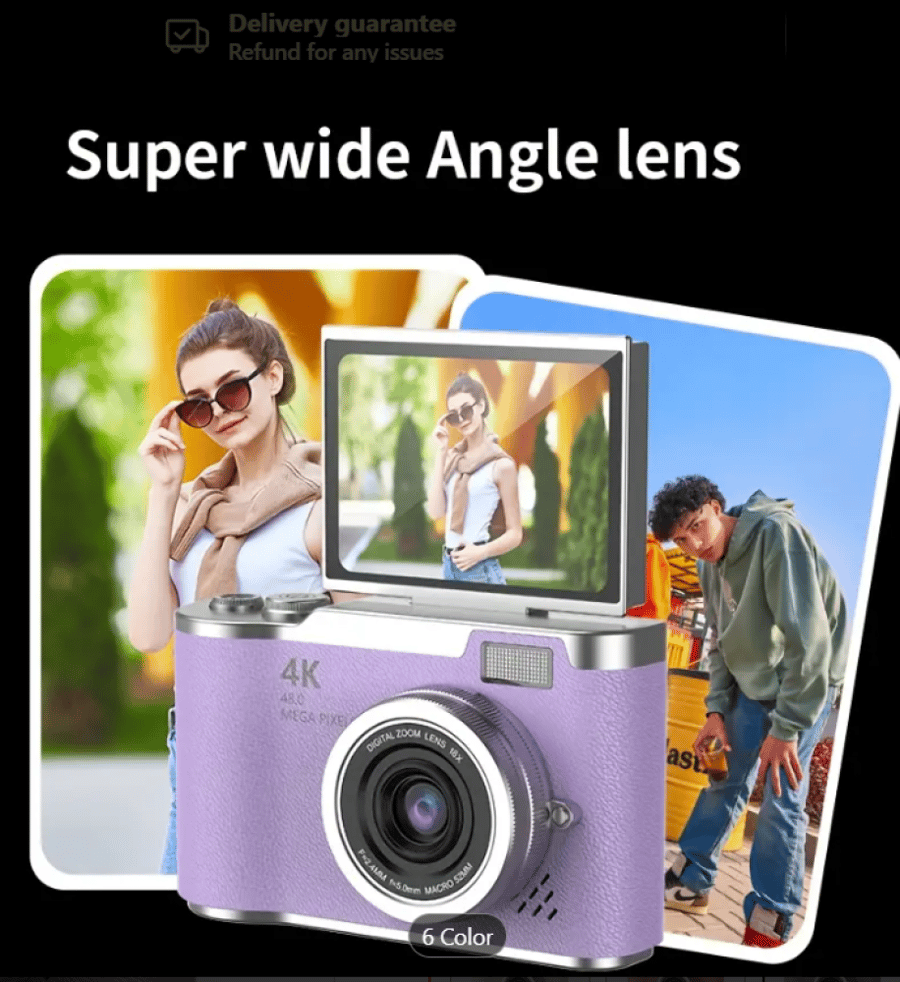 Compact 4K Ultra HD Digital Camera for Students - Versatile(Purple Color)